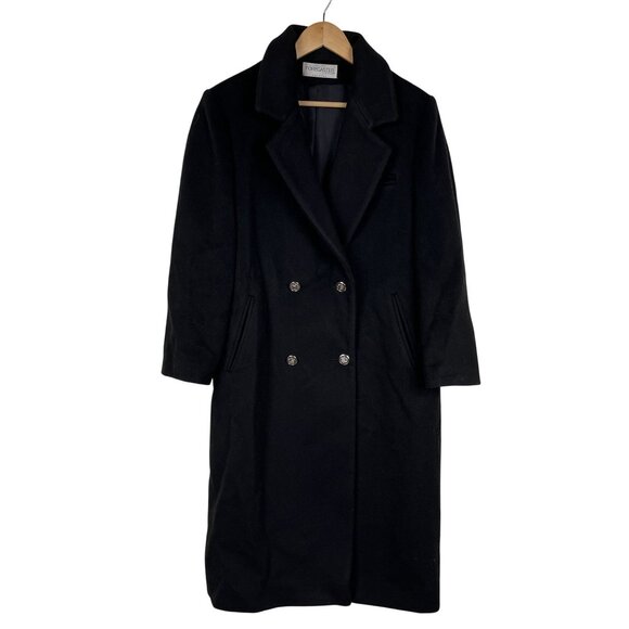 VTG Forecaster of Boston Womens 100% Wool Black Double Breasted Peacoat Sz 4 - Picture 1 of 12